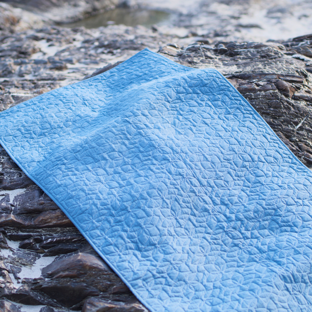 Cotton Yoga Mat in Blue- Padma Yoga Mat