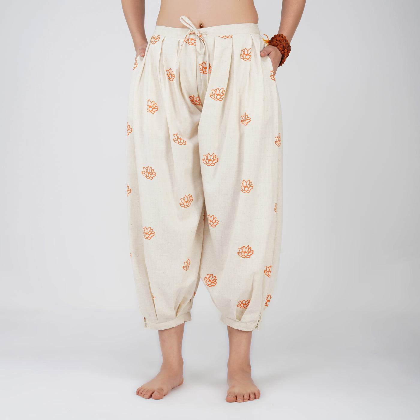 Women Cotton Hand Block Printed Yoga Pants and Yoga Top Set -Chakra — view 4