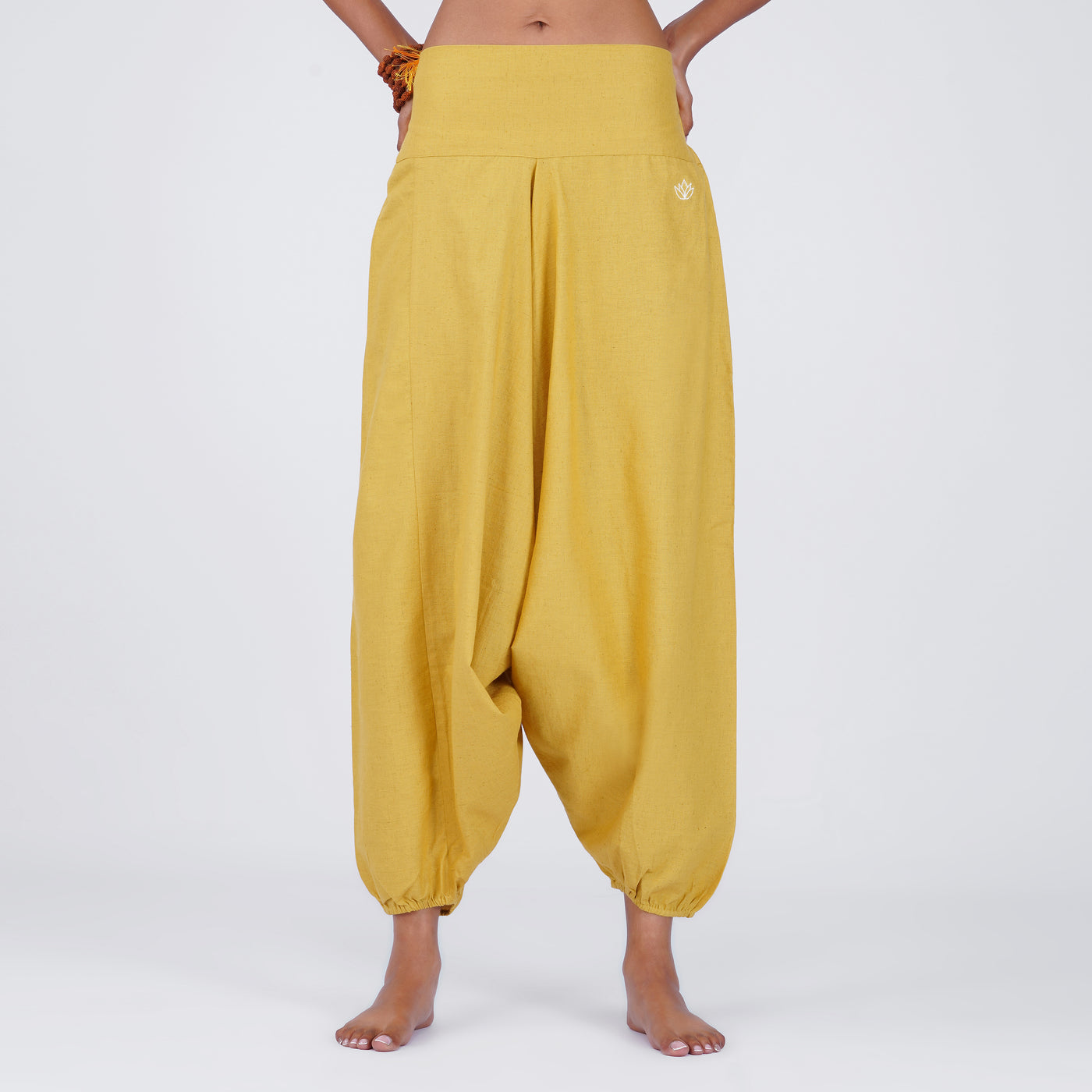 Women Zero Waste Cotton Yoga Pants Yellow -Shwet — view 13