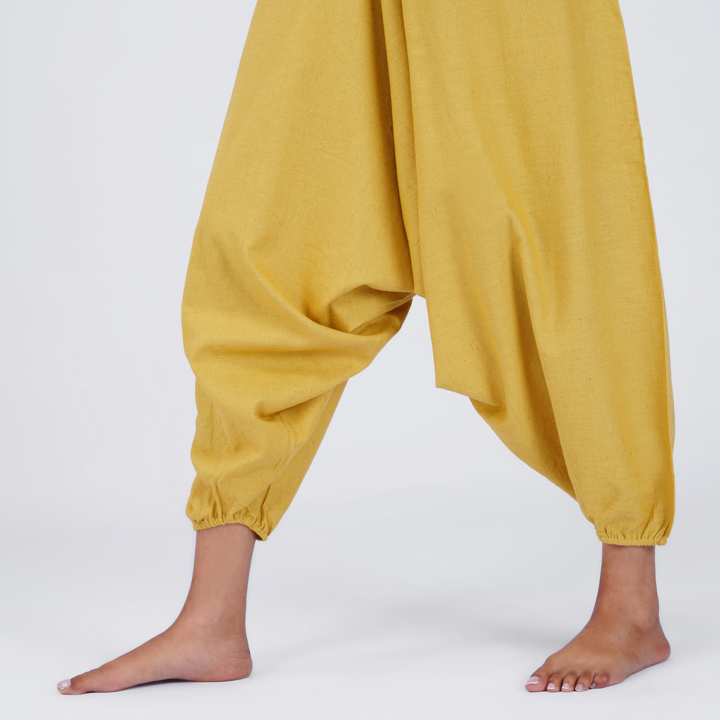 Women Zero Waste Cotton Yoga Pants Yellow -Shwet — view 3