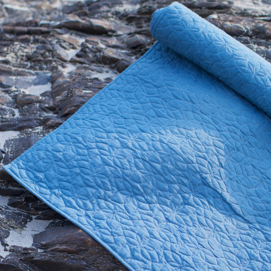 Cotton Yoga Mat in Blue- Padma |AKISO