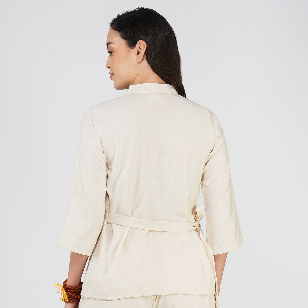 Women Cotton Yoga Top White -Dharma — view 2
