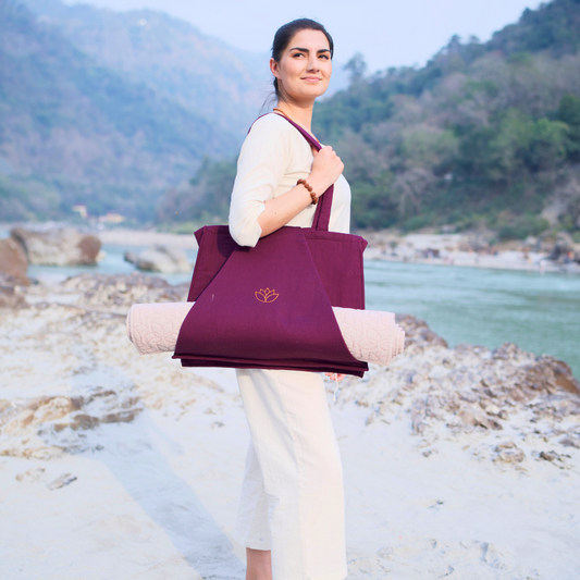 Cotton Yoga Bag Purple -Brahma |AKISO