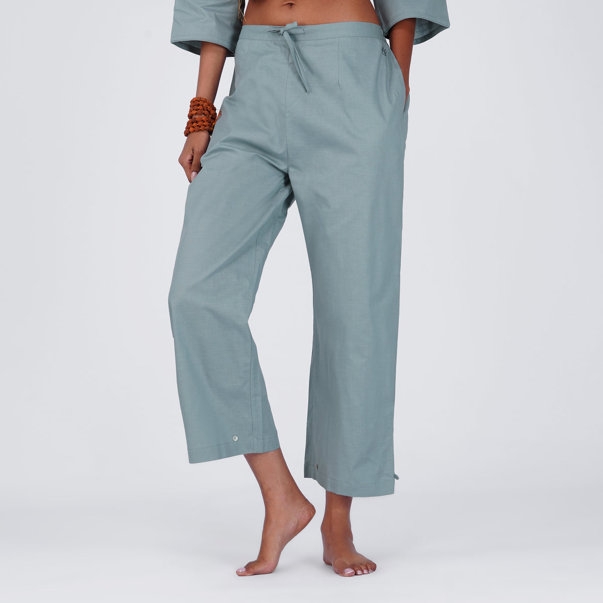 Women Cotton Yoga Pants Women Grey -Chandra — view 1