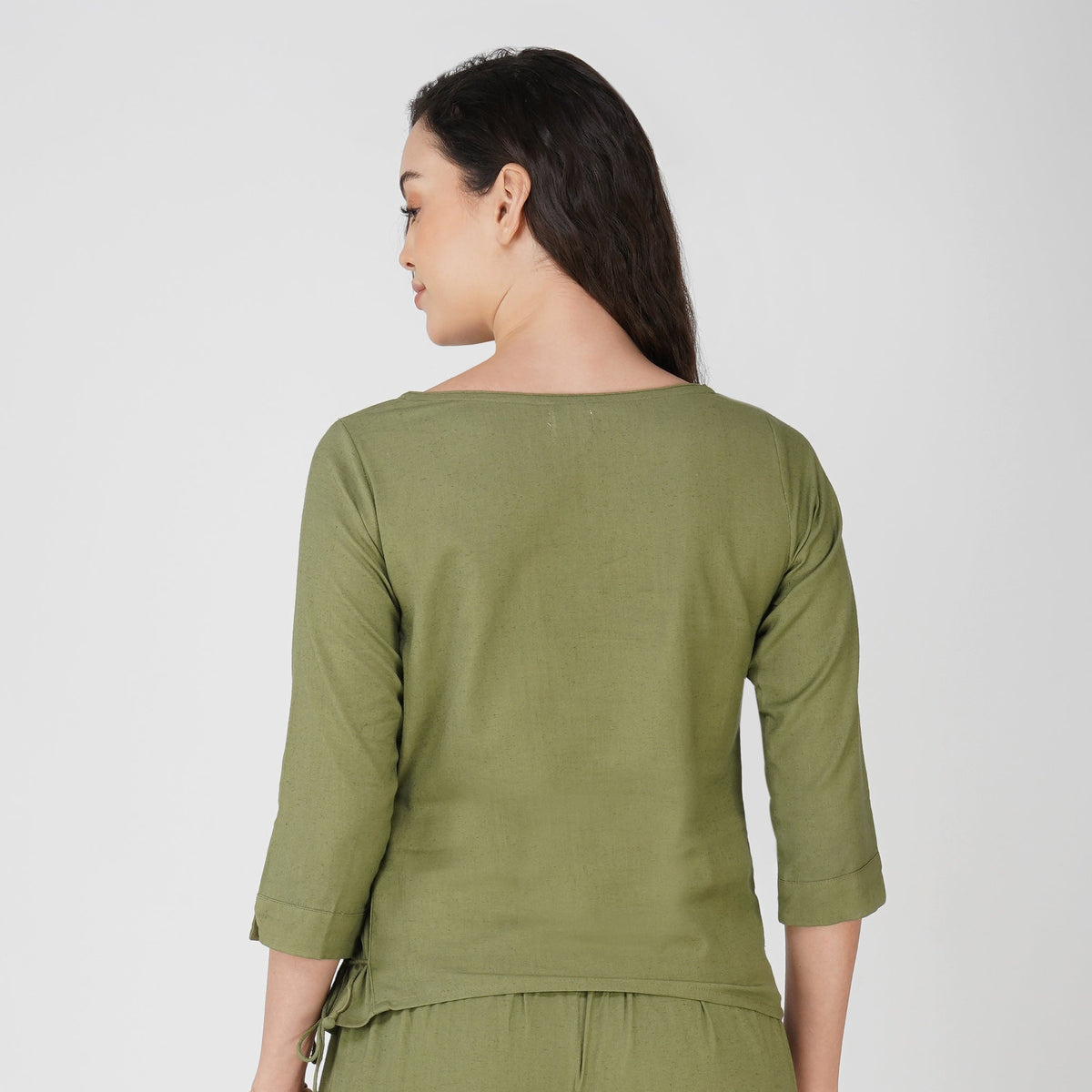 Women Cotton Yoga top Green -Chandra — view 2