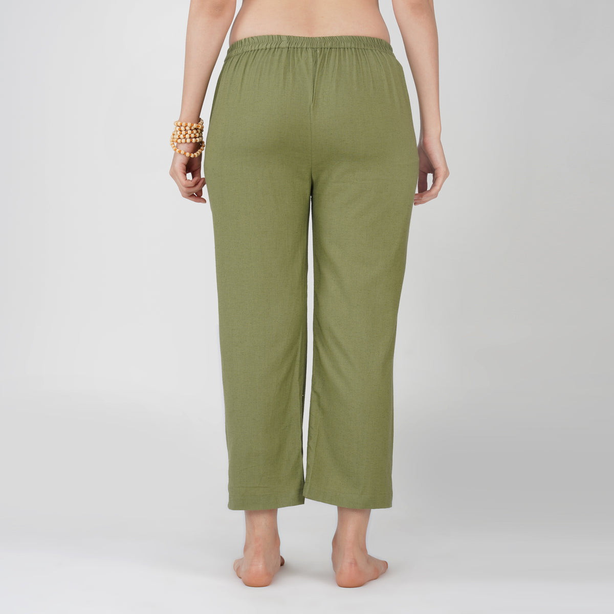 Women Cotton Yoga Pants and Yoga Top Set Green -Chandra — view 5