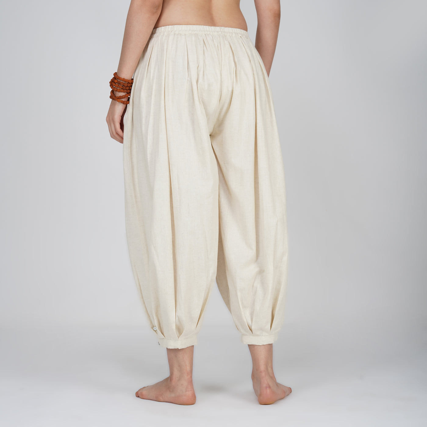Women White Cotton Yoga Pants and Yoga Top Set -Chakra — view 5