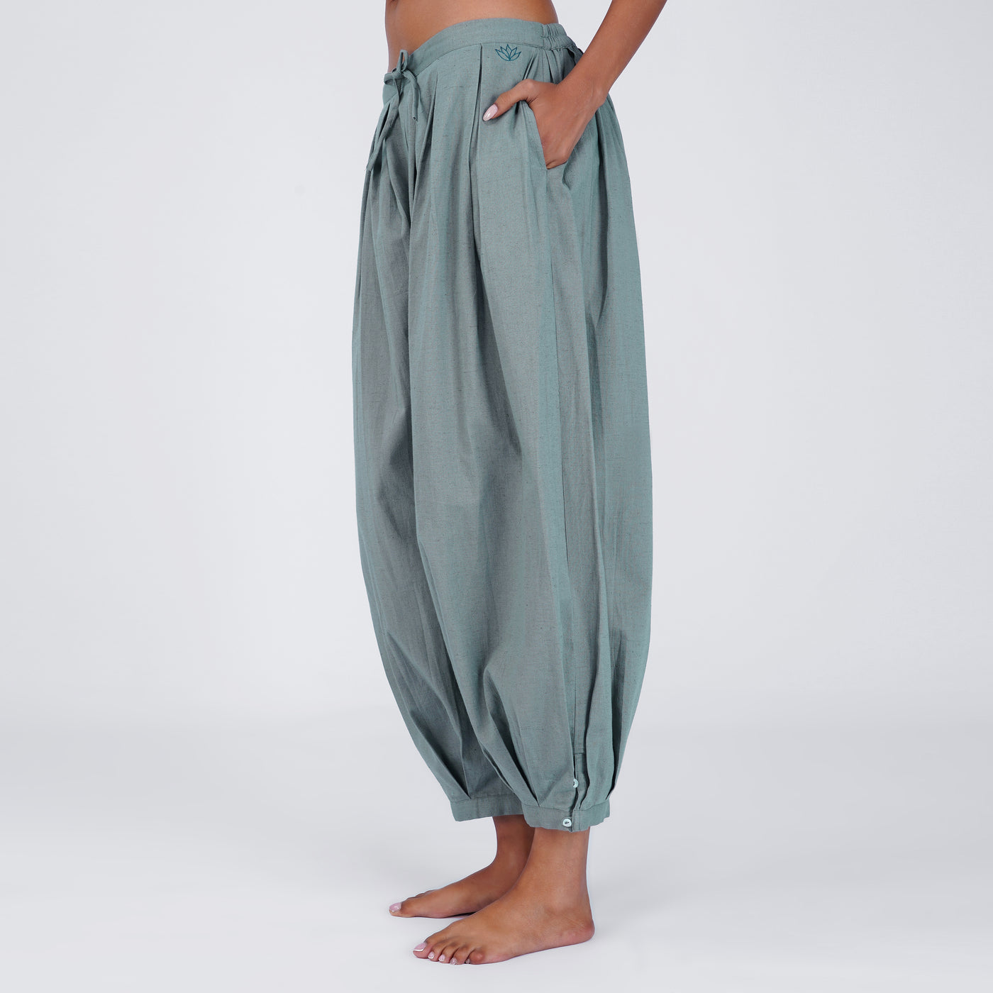 Women Cotton Yoga Pants and Yoga Top Set Grey -Chakra — view 6