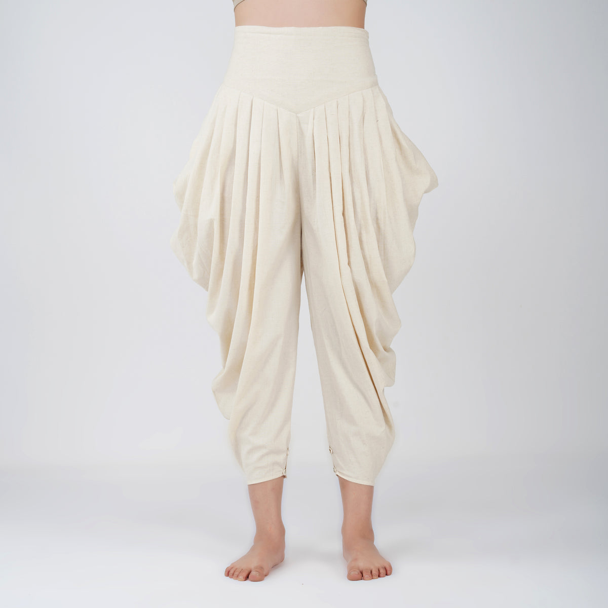 Women Cotton Yoga Pants White -Buddhi — view 1