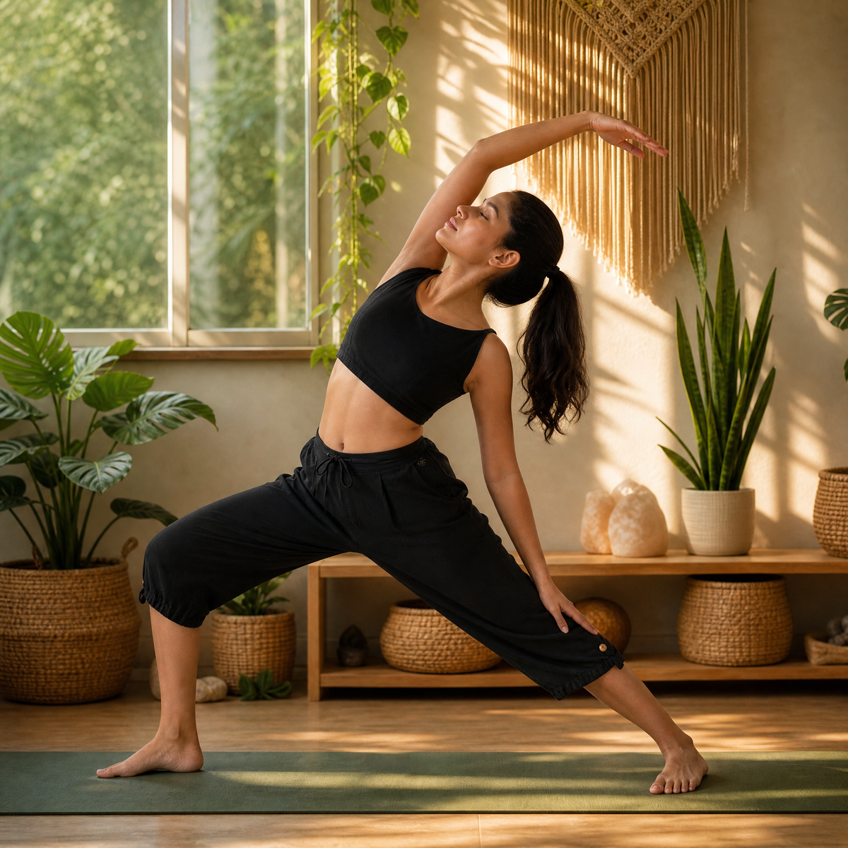 Women 100% Cotton Yoga Pants Black -Prana — view 6