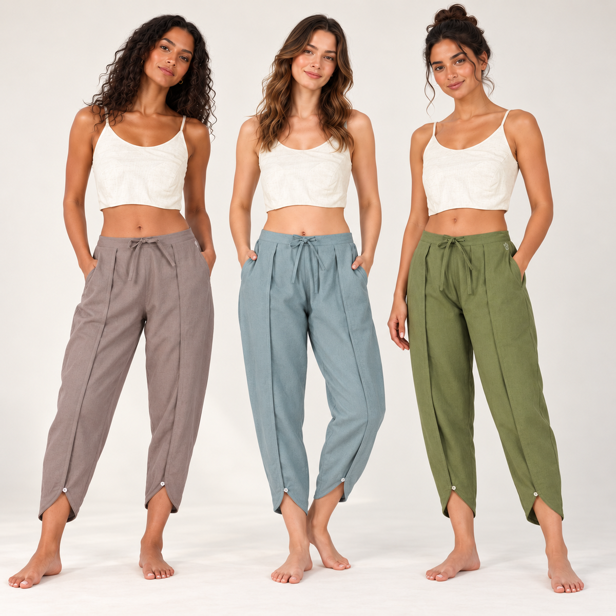 Surya Yoga Pants - Set of 3 (Multi-colour Pack) ā view 1