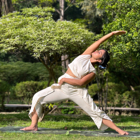 Women Cotton Dhoti Yoga Pants White -Surya |AKISO