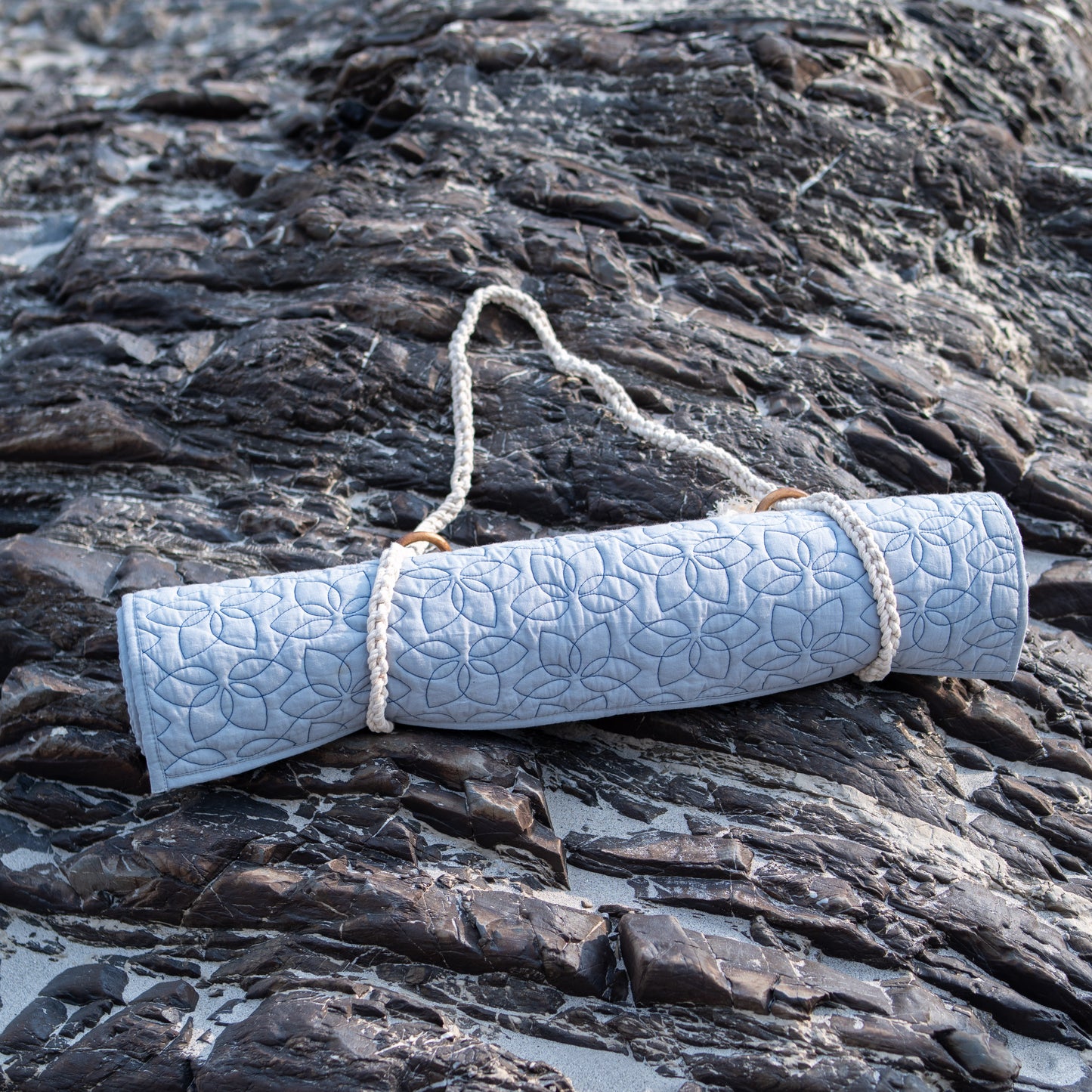 Padma Cotton Yoga Mat in Sky Blue