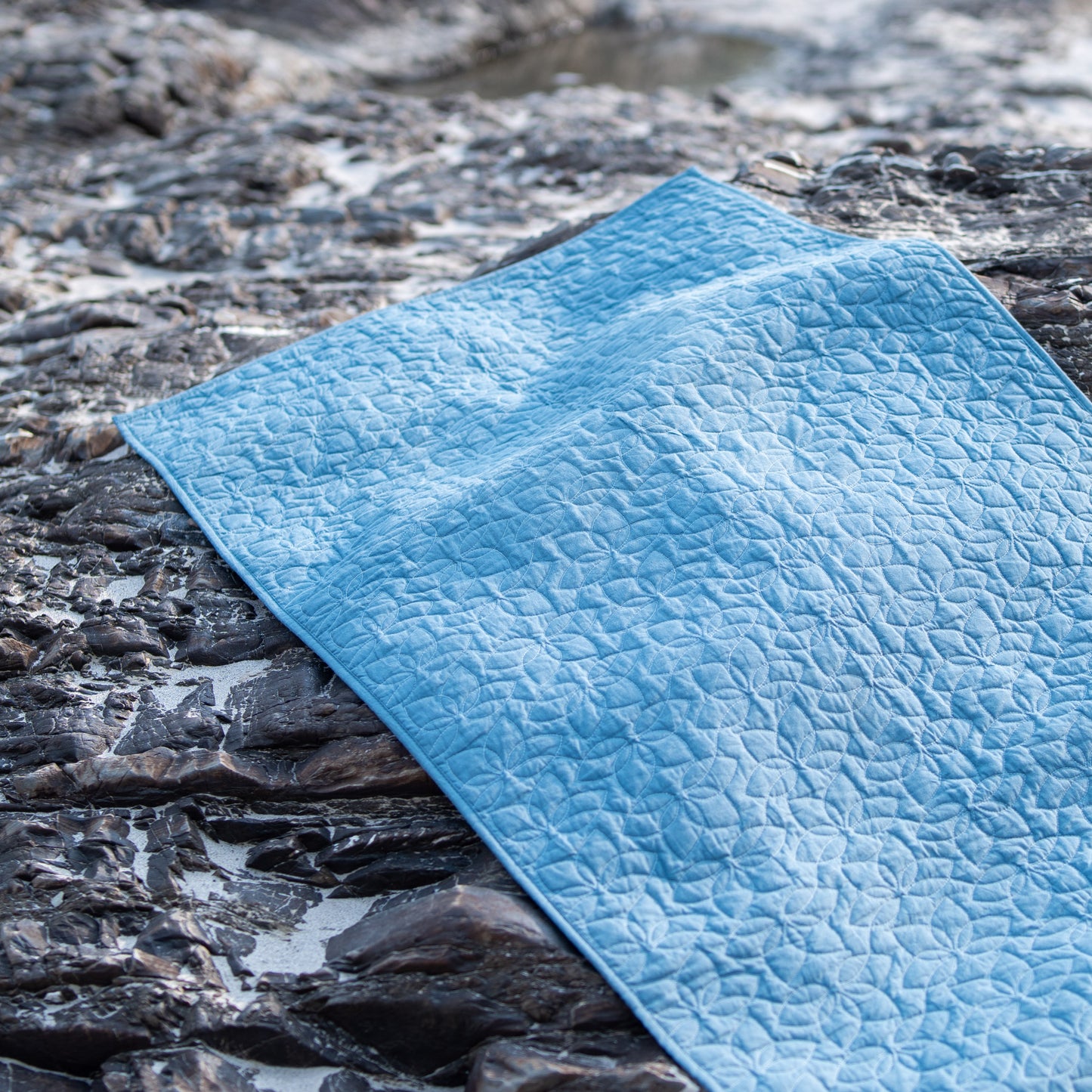 Cotton Yoga Mat in Blue- Padma Yoga Mat