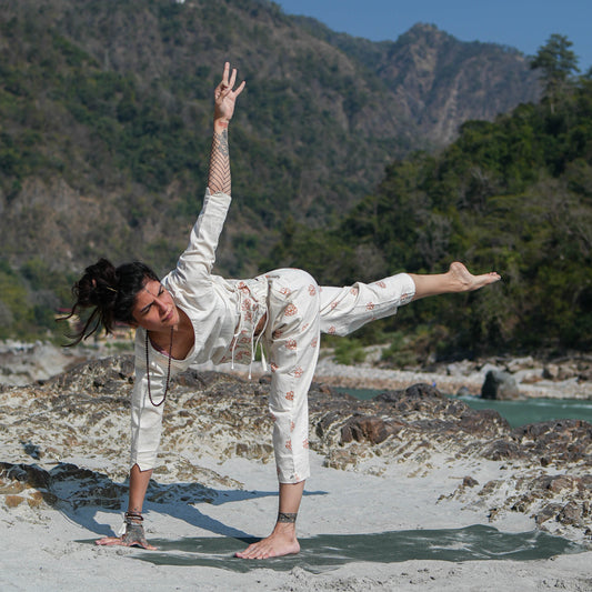 Women Cotton Hand Block Printed Yoga Pants |AKISO