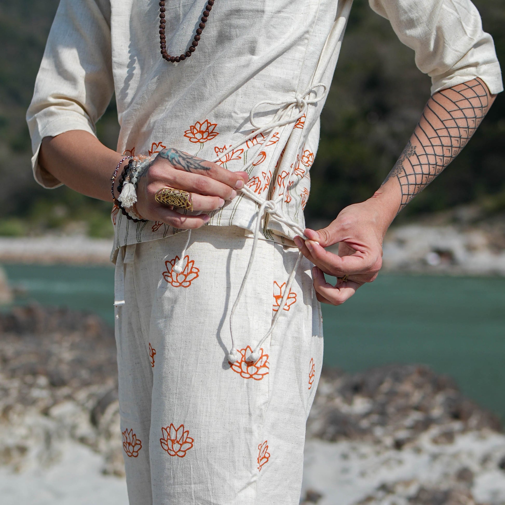 Women Cotton Hand Block Printed Yoga Top |AKISO