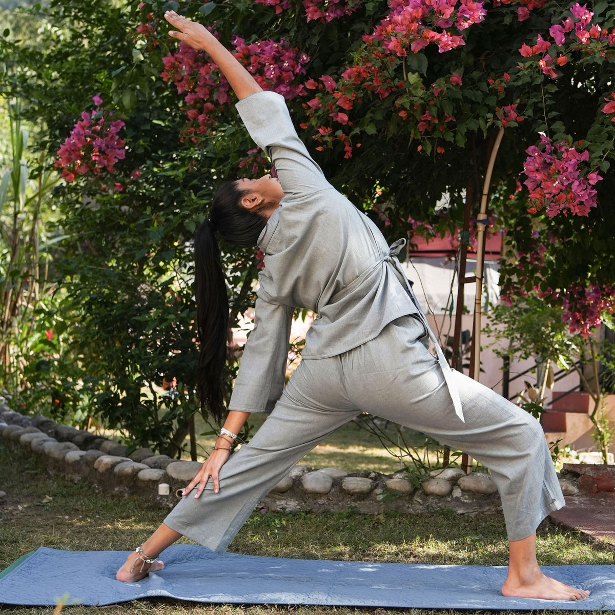 Women Cotton Yoga Pants Women Grey -Chandra — view 9