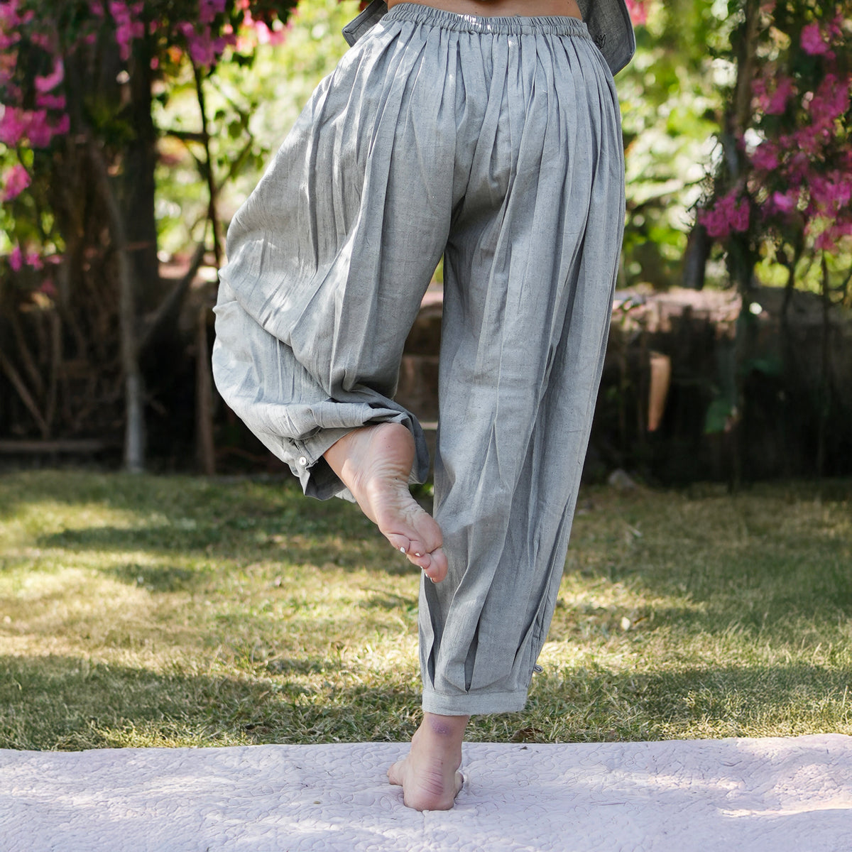 Women Cotton Yoga Pants Women Grey -Chakra — view 8