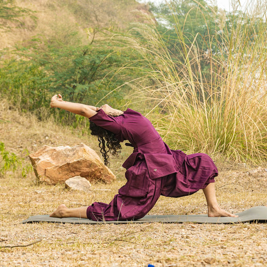 Women’s purple cotton yoga set – top and pants co-ord