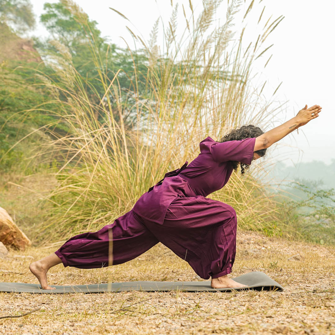Full purple yoga clothing set – women’s activewear in cotton