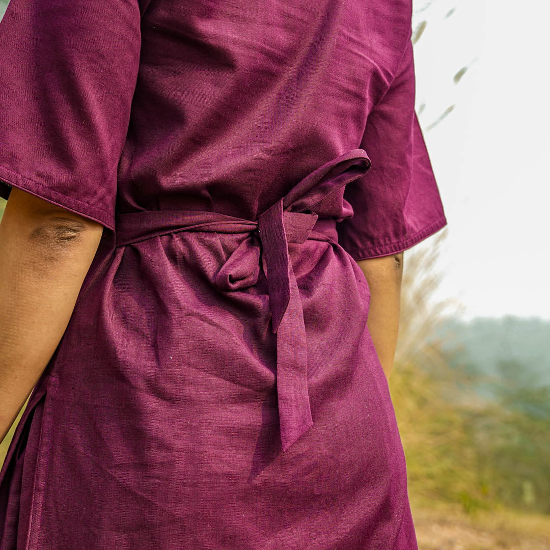 Akiso organic cotton yoga top – stretch fit in purple