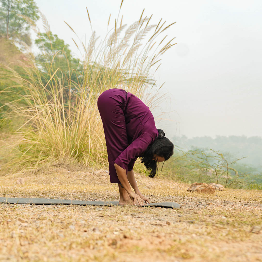 Women Cotton Yoga Pants and Yoga Top Set Purple -Chandra
