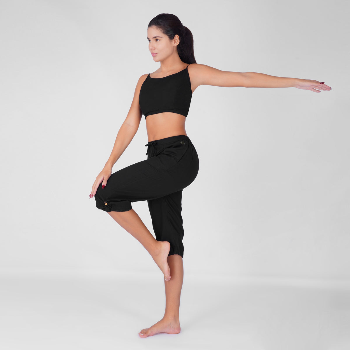 Women 100% Cotton Yoga Pants Black -Prana — view 4