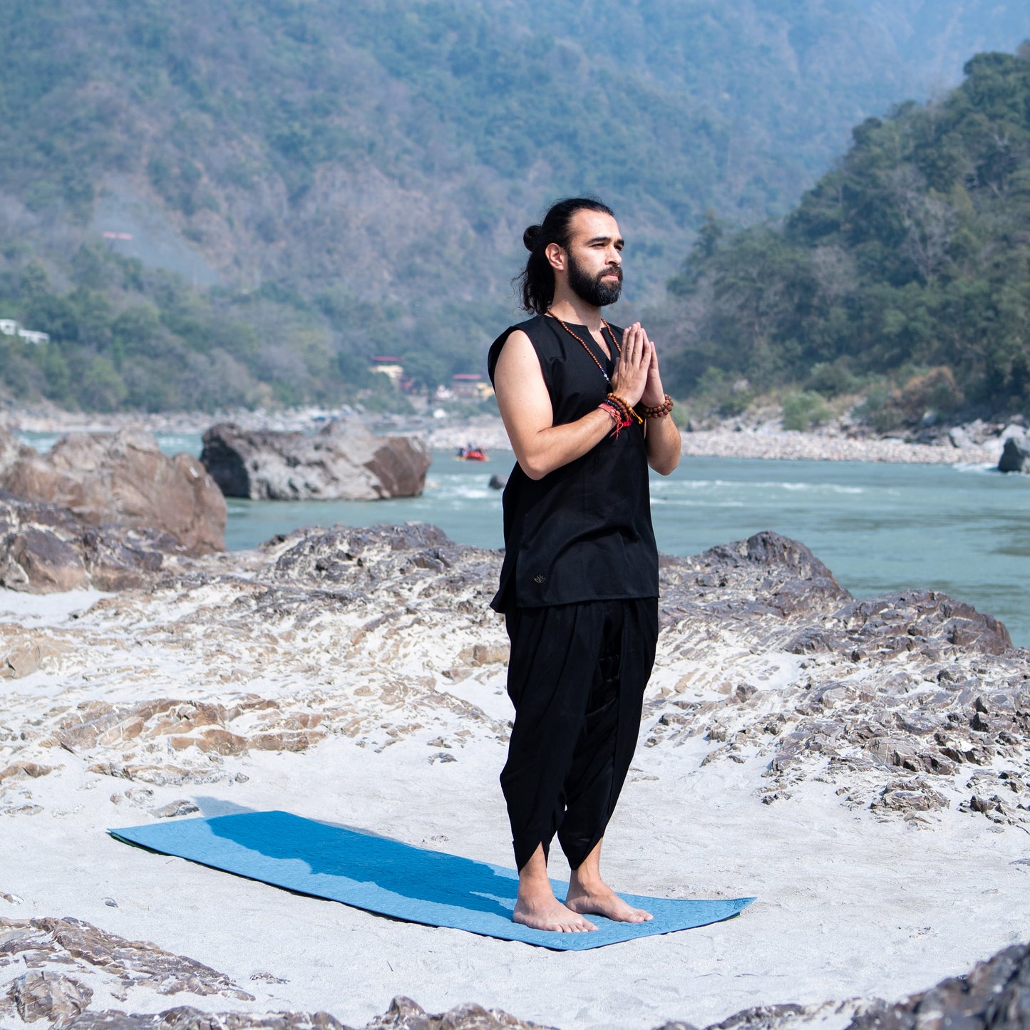 Men Yoga Pants and Yoga Top Set Black |AKISO