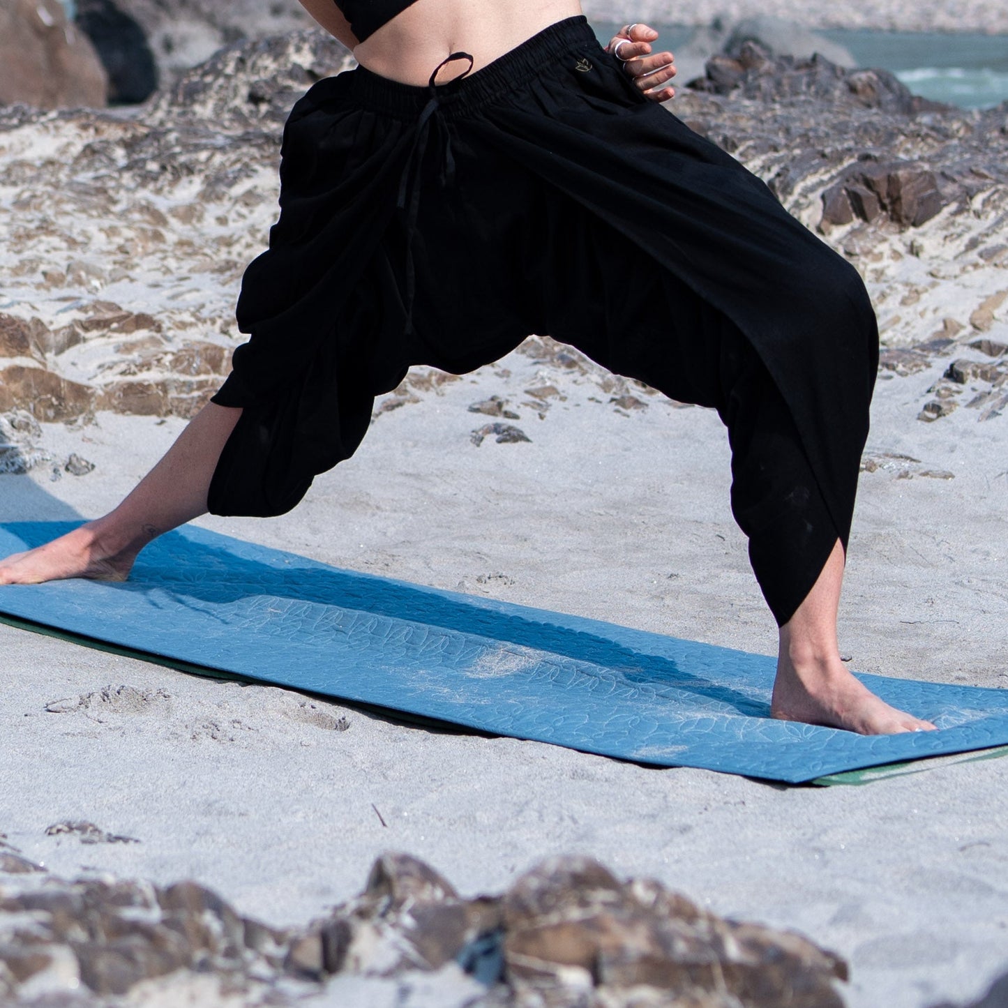 Women Cotton Yoga Pants Black -Akasha