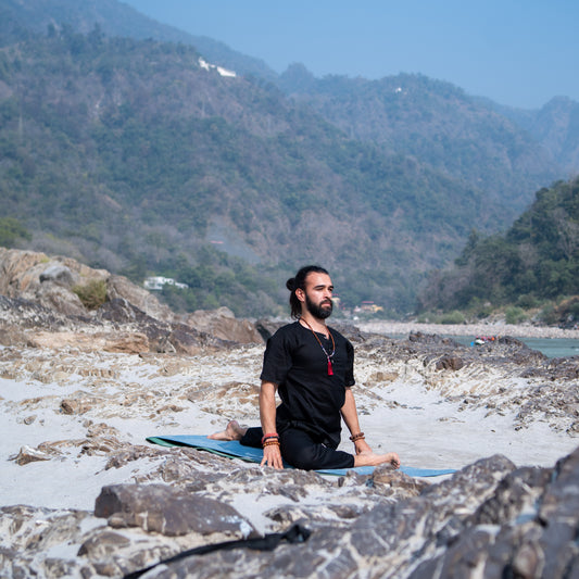 Men Cotton Yoga Top Black |AKISO
