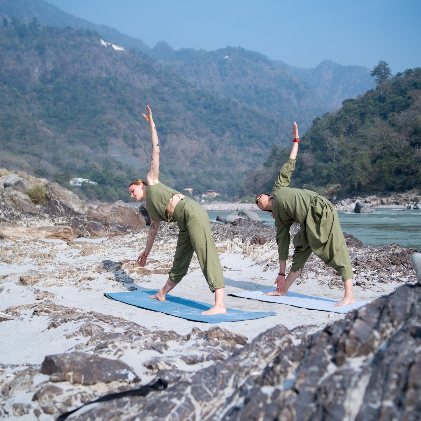 Padma Cotton Yoga Mat in Sky Blue