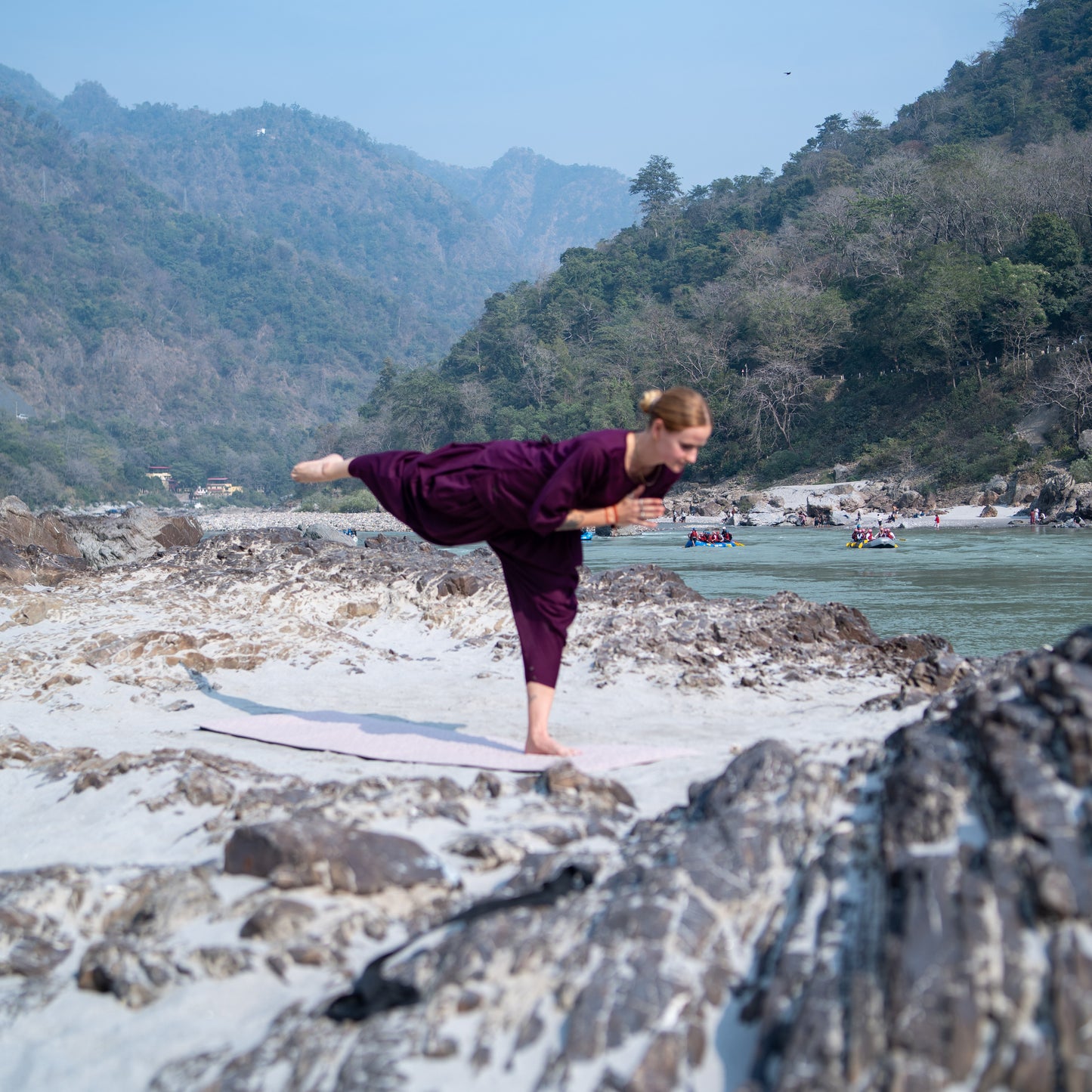Women Cotton Yoga Top Purple -Buddhi