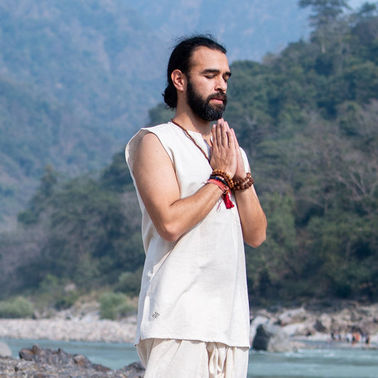 Men Cotton Yoga Top White |AKISO