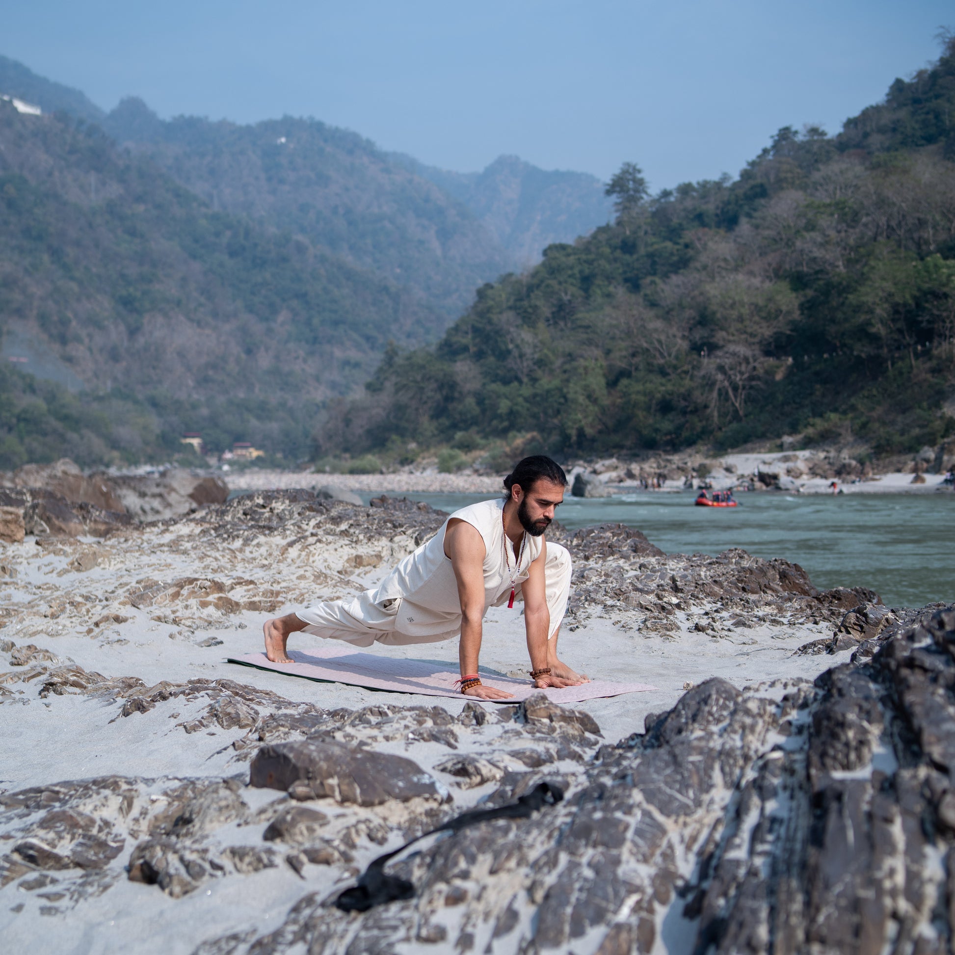 White Cotton Pants & Tops Set for Men's |AKISO