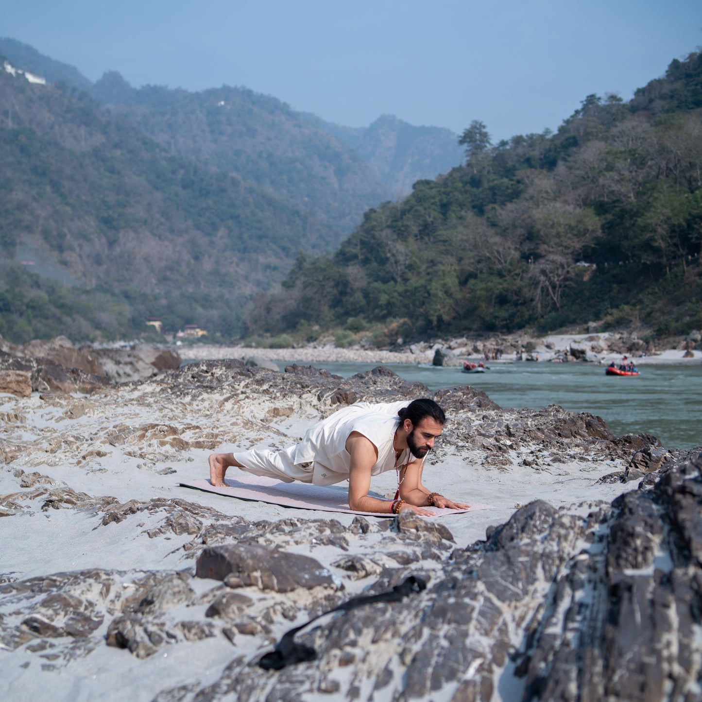 White Cotton Yoga Pants |Men |RAJAS |AKISO