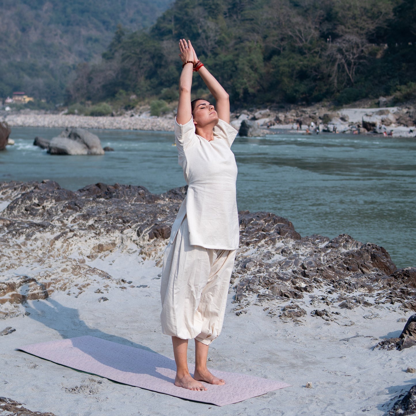 Women Cotton Yoga Top White -Chakra