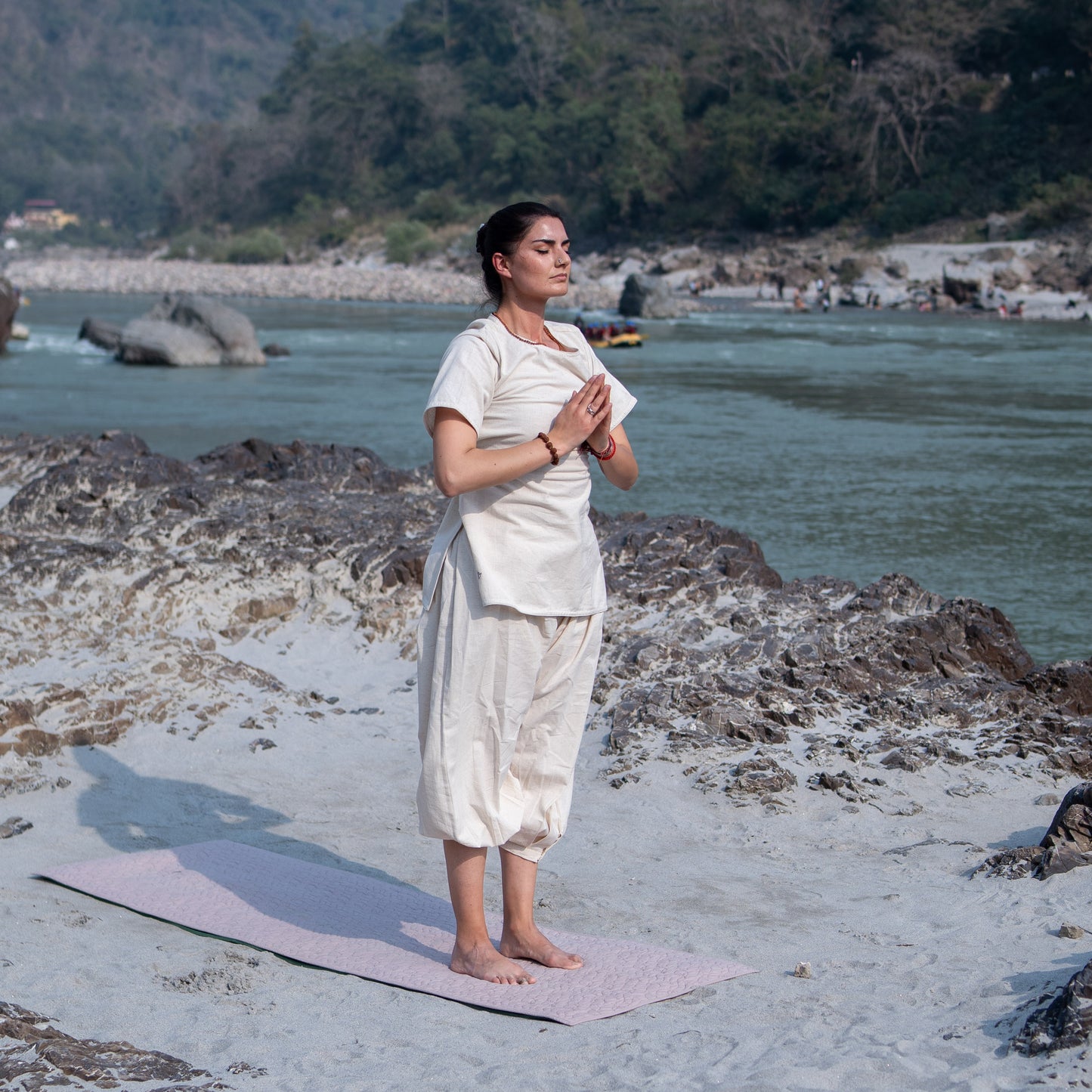 Women Cotton Yoga Top White -Chakra