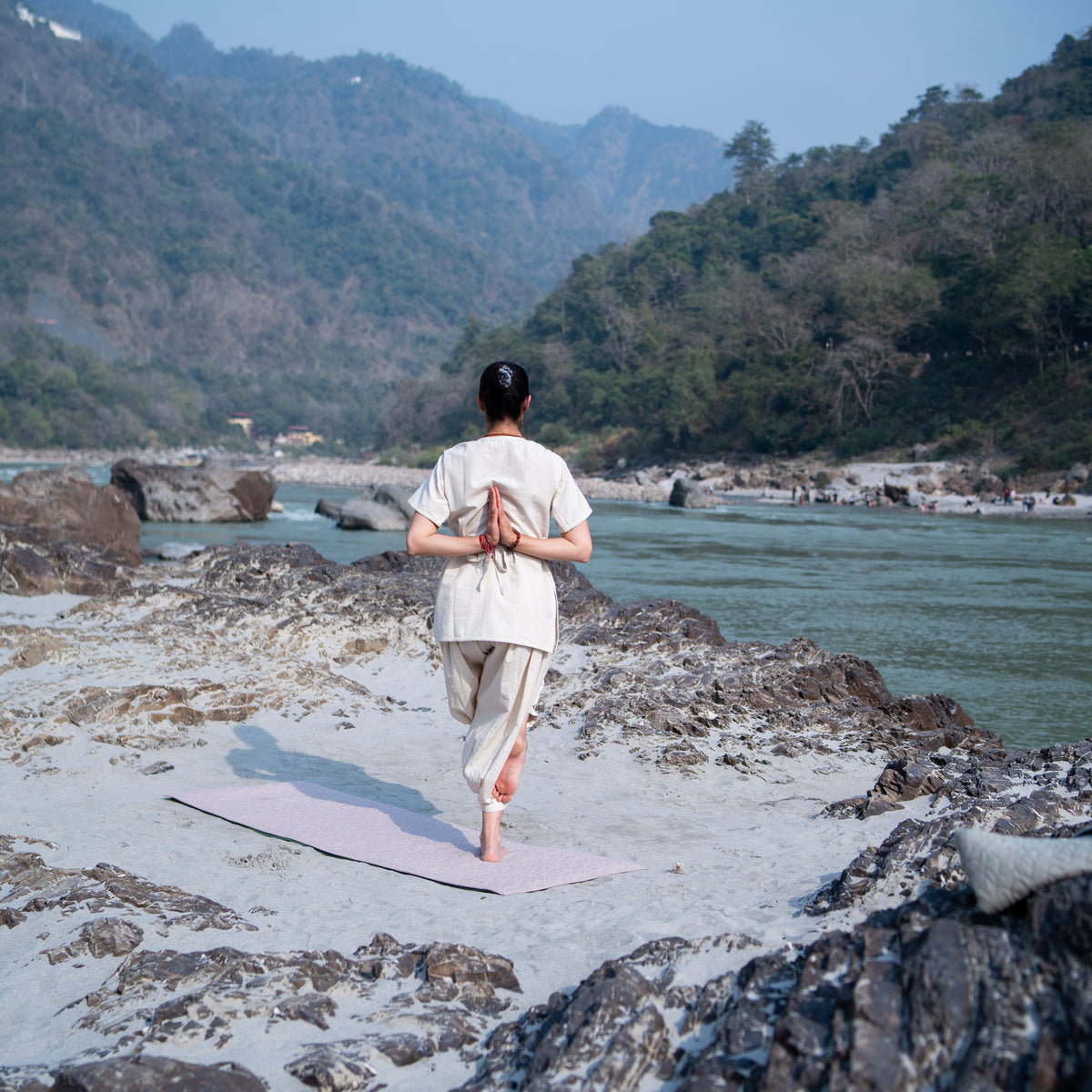 Women Cotton Yoga Top White -Chakra — view 12