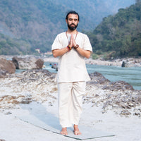 Men Cotton Yoga Top White -Sattva