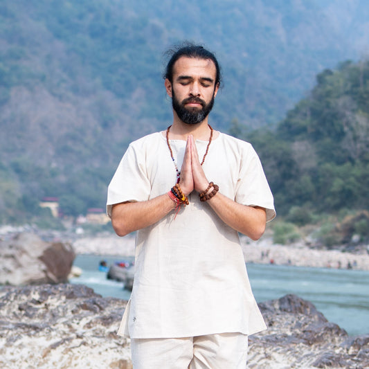 Men Cotton Yoga Top White |AKISO