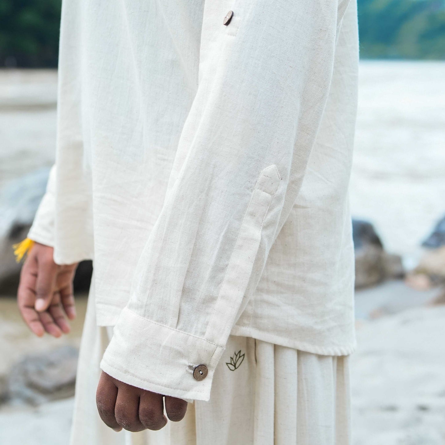 Men Yoga Pants and Yoga Top Set White -Prithvi