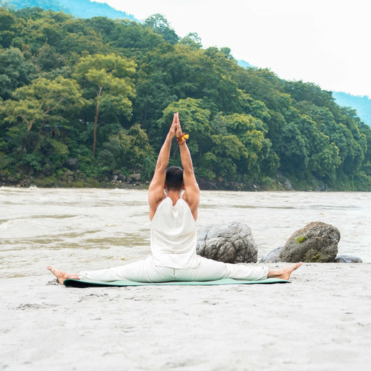 Men Cotton Yoga Pants White -Tejas