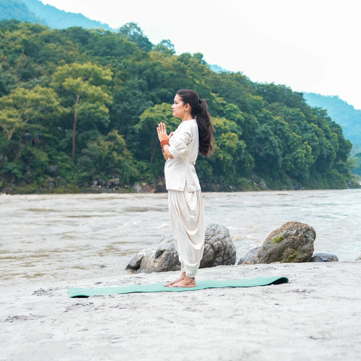 Women Cotton Yoga Top White -Buddhi — view 7