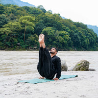 Men Cotton Yoga Pants Black -Prithvi