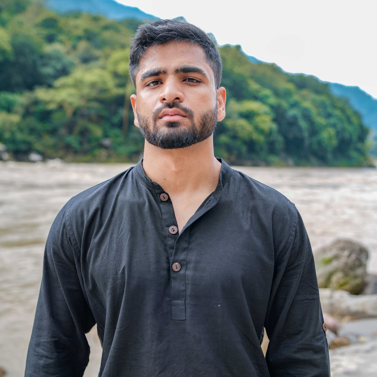 Men Yoga Pants and Yoga Top Set Black -Prithvi — view 7