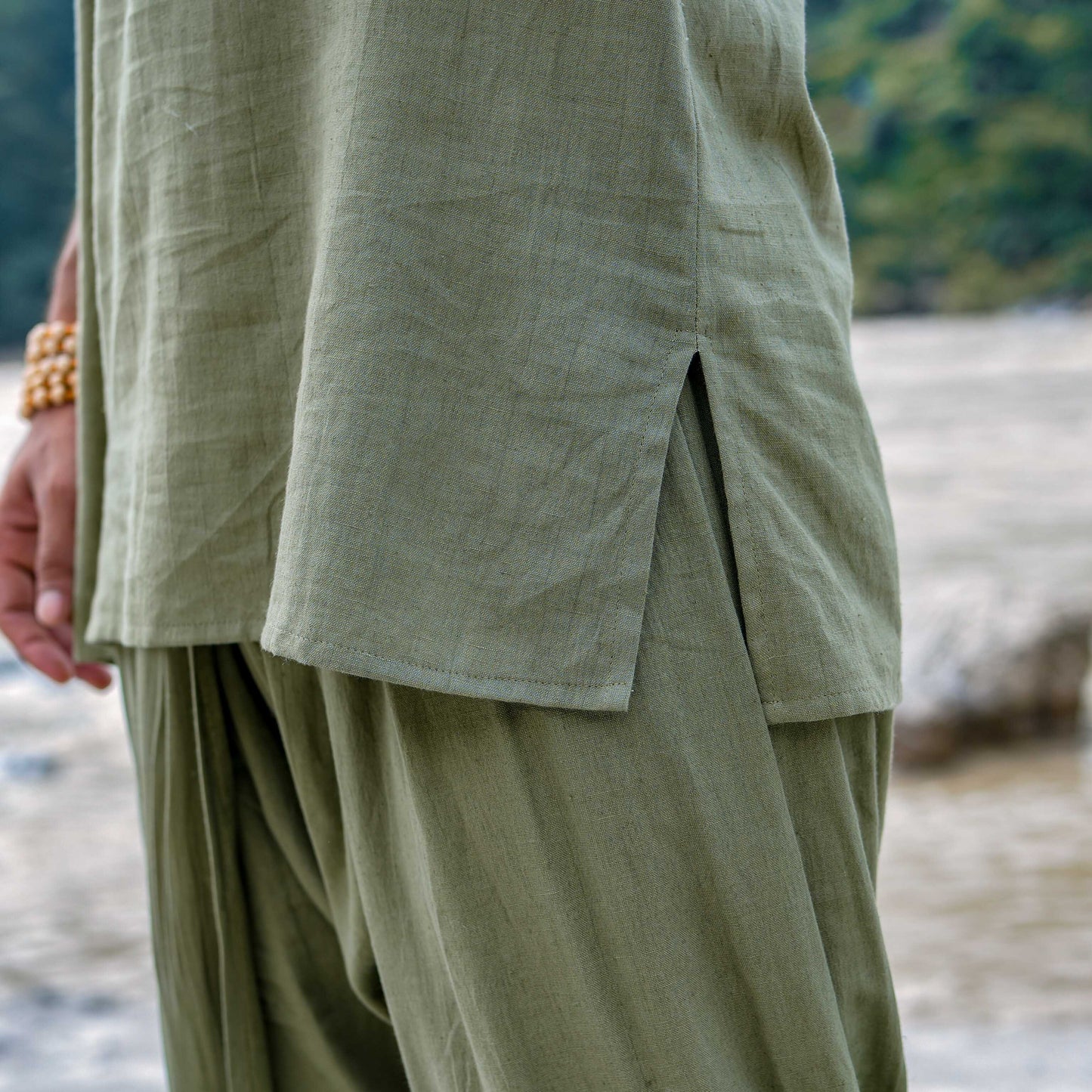 Men Yoga Pants and Yoga Top Set Green -Rajas