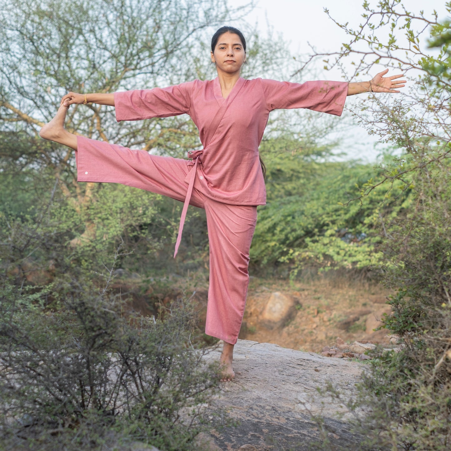 Akiso pink yoga pants for women – 100% cotton comfort