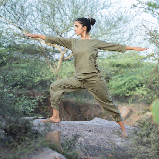 Women Cotton Yoga top Green |AKISO