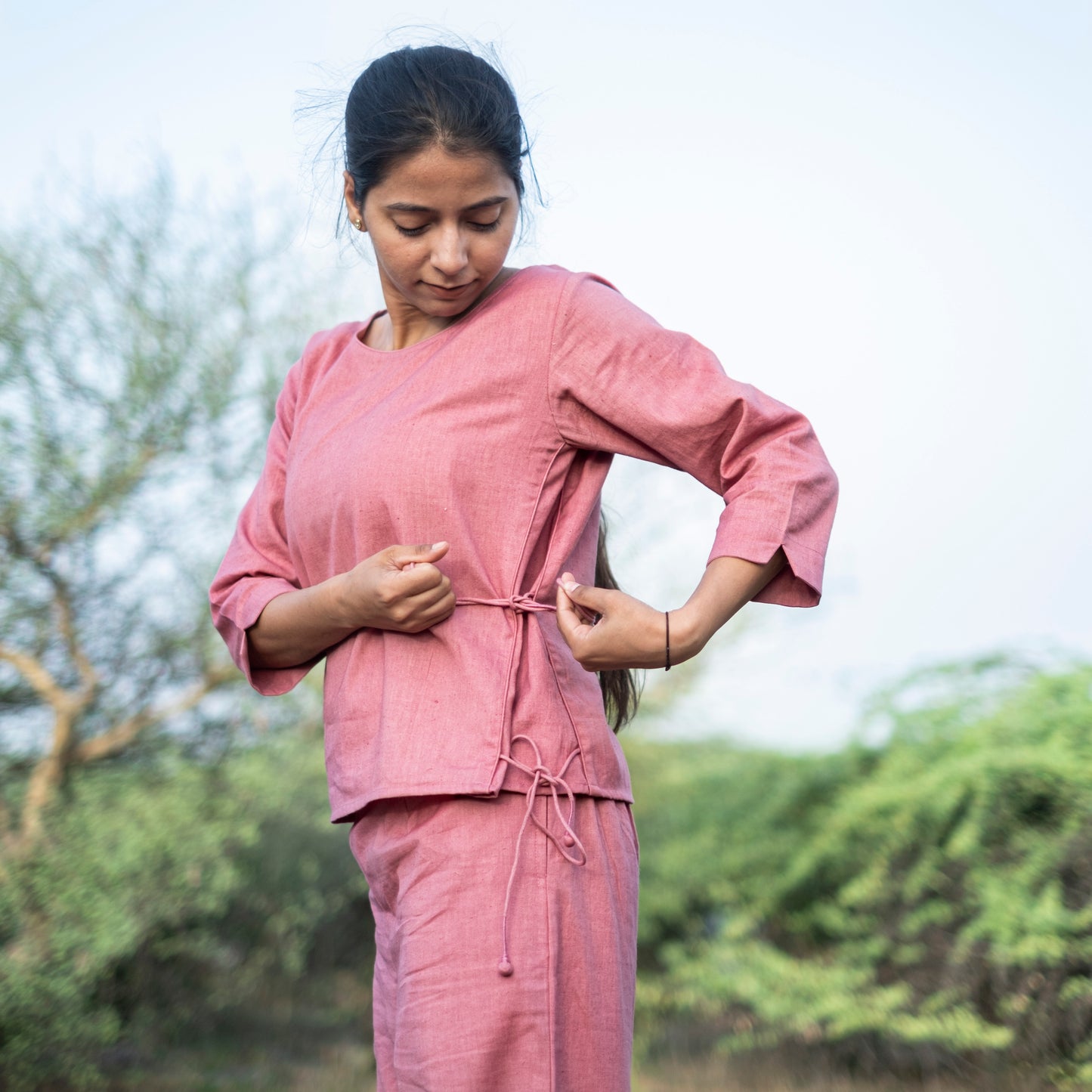 Chandra Yoga Top and Pant Set Pink
