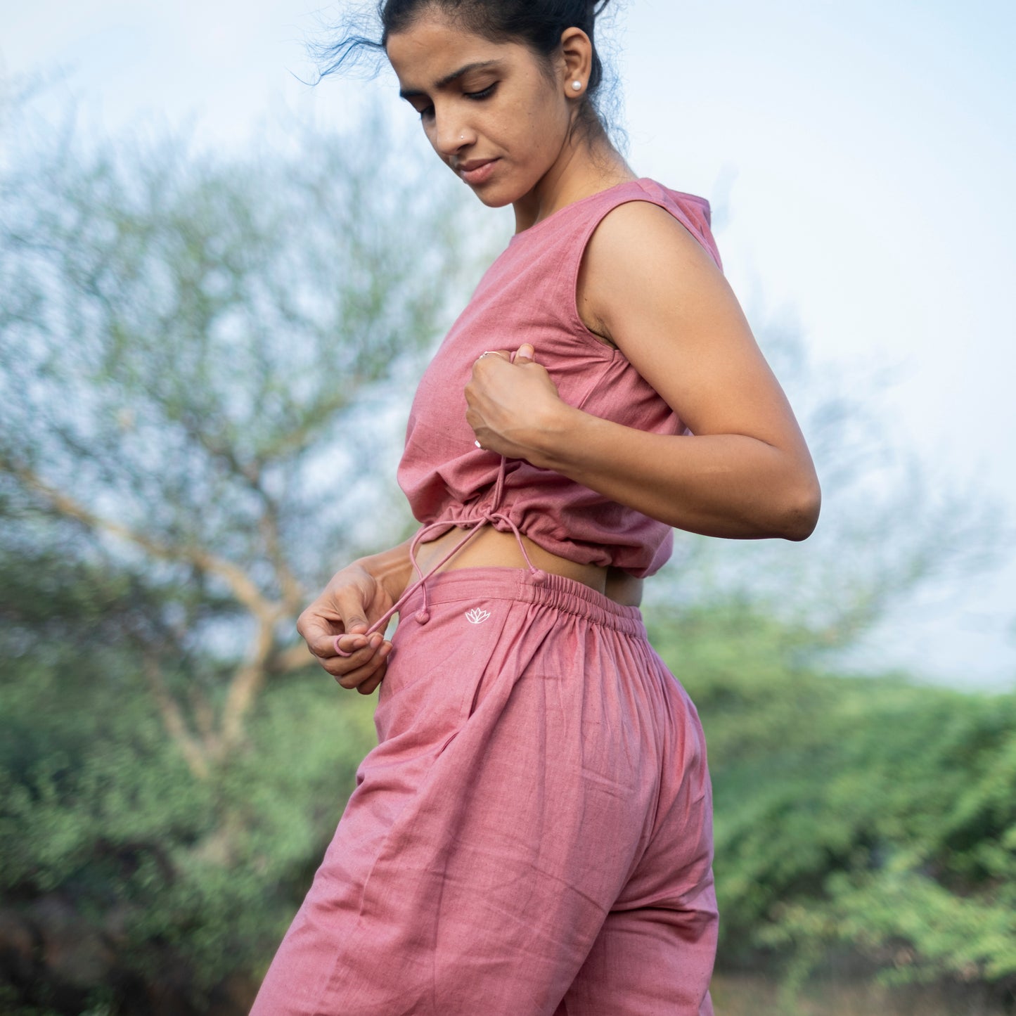 Pink Crop Top for Yoga Ananda |AKISO